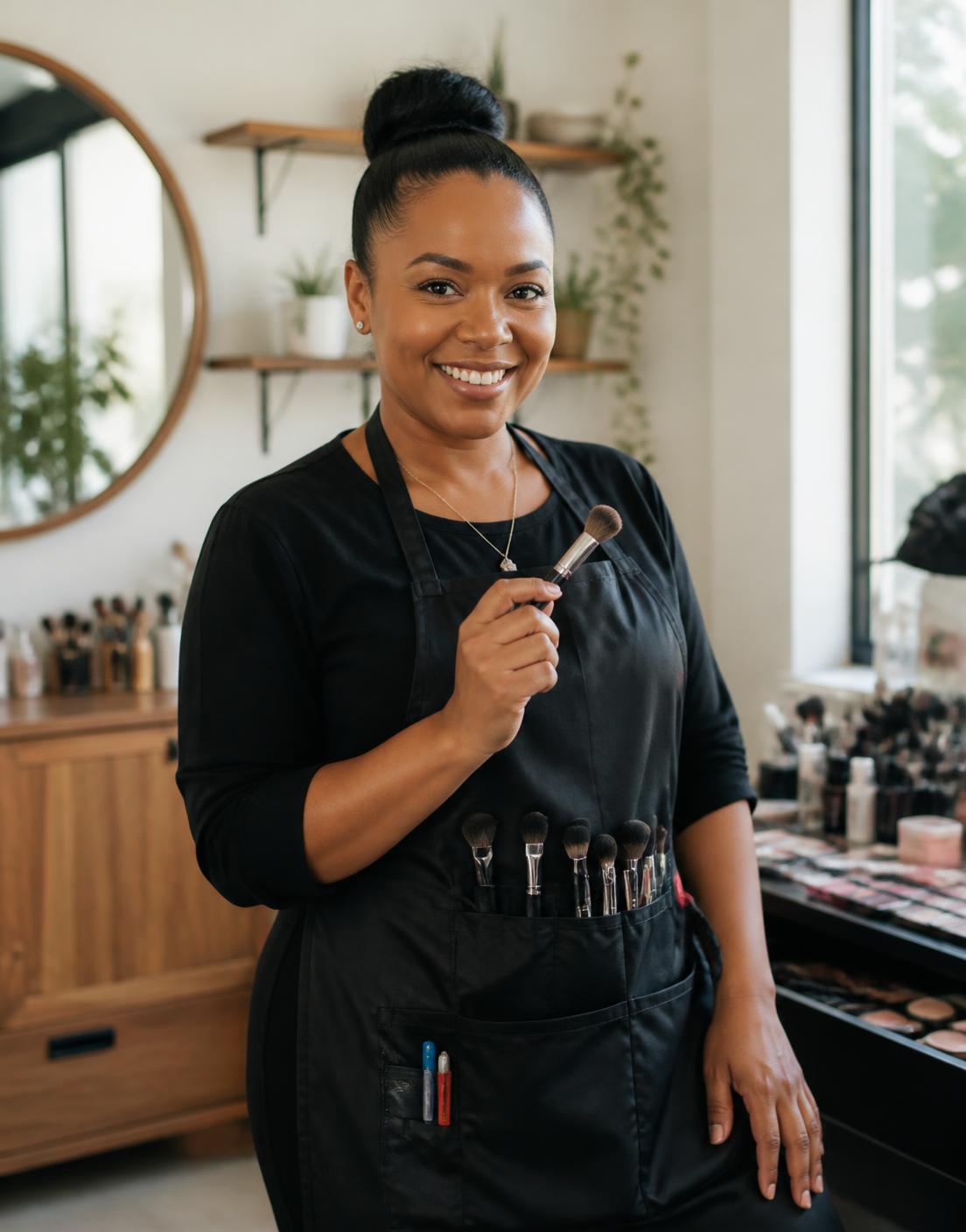 Kayra BETH, maquilleuse professionnelle dans son studio des Trois-Îlets